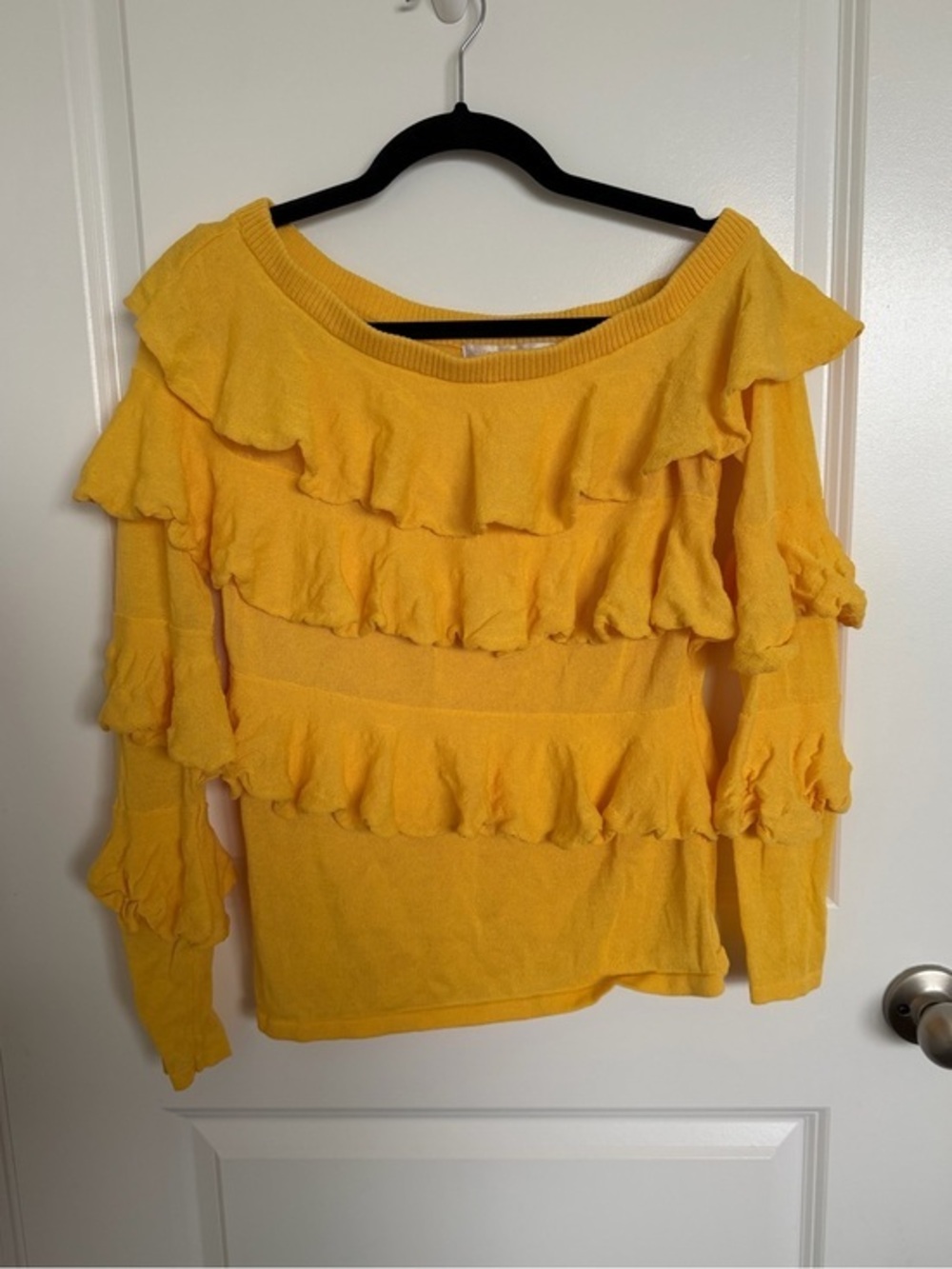 Boston Proper Off The Shoulder Ruffle Sweater S
